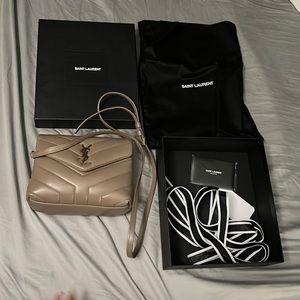 YSL Crossbody Handbag LOULOU TOY STRAP BAG IN MATELASSÉ "Y" LEATHER